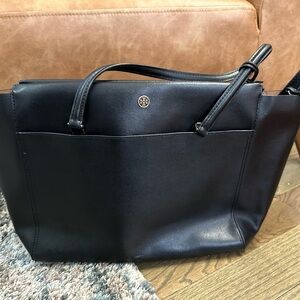 Tory Burch Black Leather Tote Bag